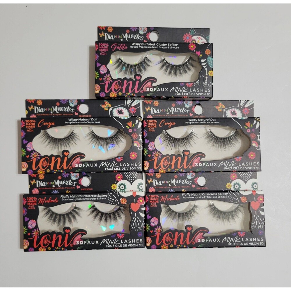 Ioni Lashes Dia De Los Muertos False Eyelash Bundle Lot Falsies